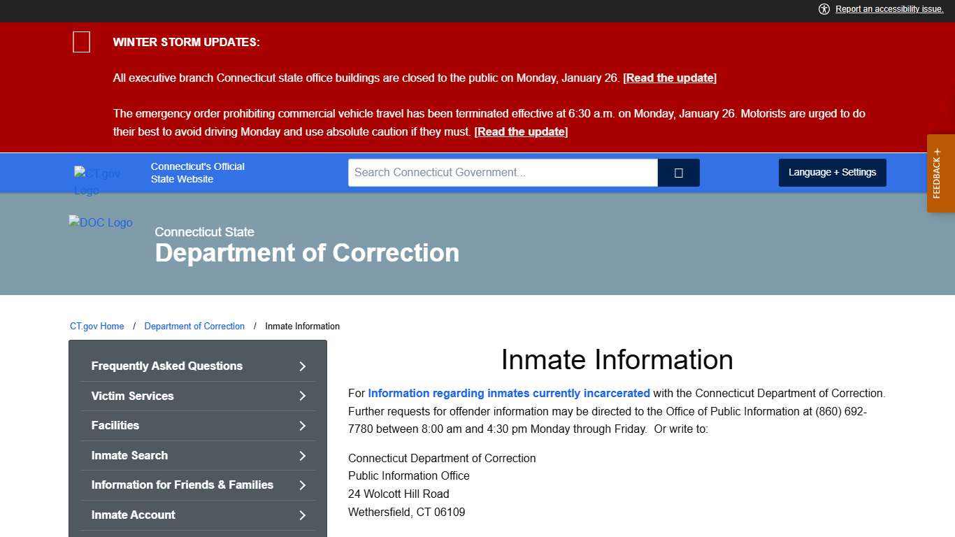 Inmate Information